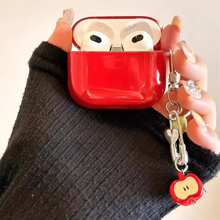 Branch Red Apple Suitable Airpodspro3 Protective Cover New 4th Generation 3 Earphone Case Soft Silicone Translucent Color