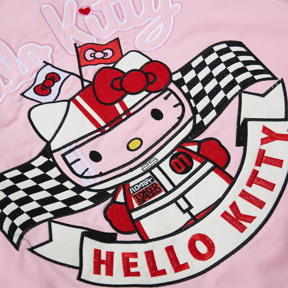 Cartoon Heavy Industry Embroidery Racing Style Standing Collar Cotton Jacket