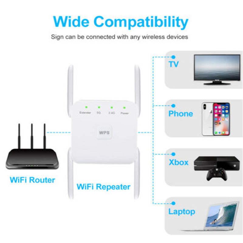 AC1200M dual band repeater wireless signal amplifier 5G high-power extender wifi repeater