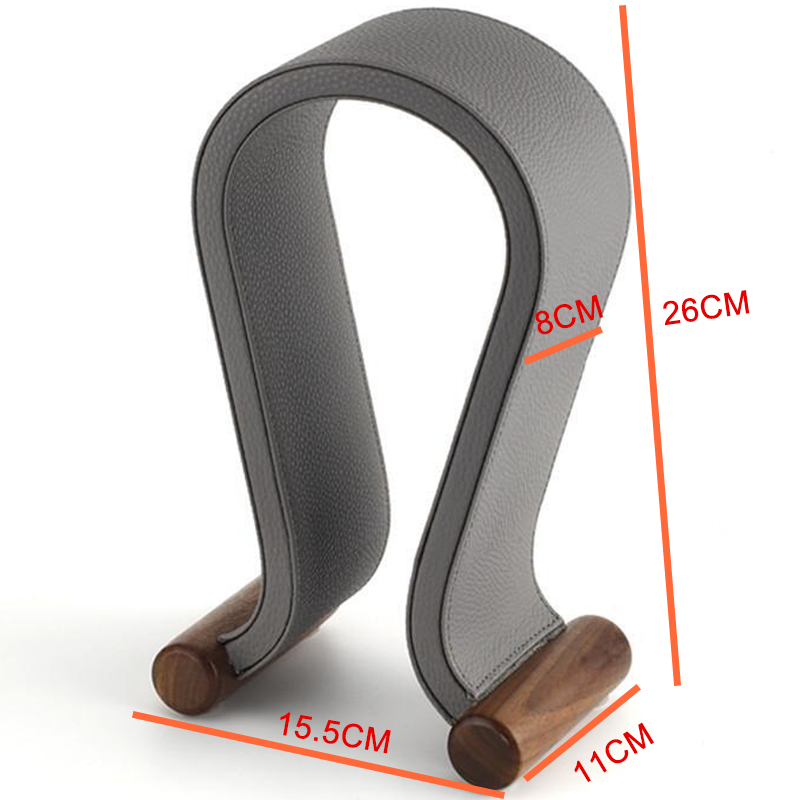 A-line Art Bluetooth Earphone Stand, Walnut Wood U-shaped Headphone Holder, Leather Headphone Rack, Display Stand, Hanging Rack, Decorative Ornament