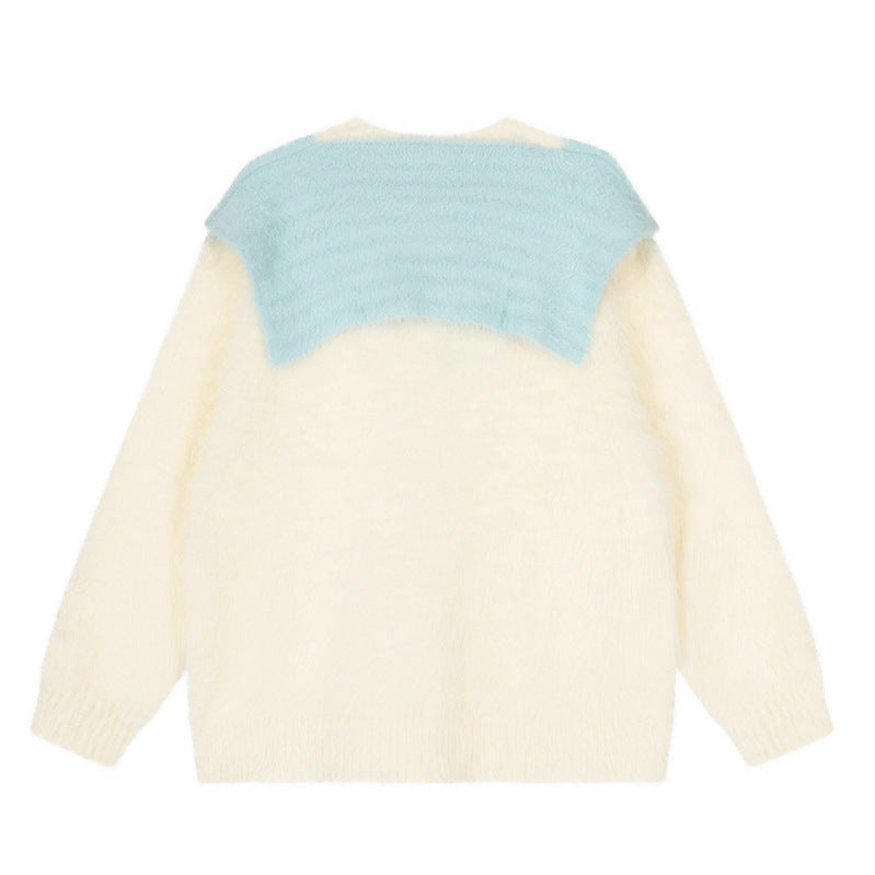 Cashmere Knit Sweater Loose Oversized Hooded Chic Korean-Style Knit Top