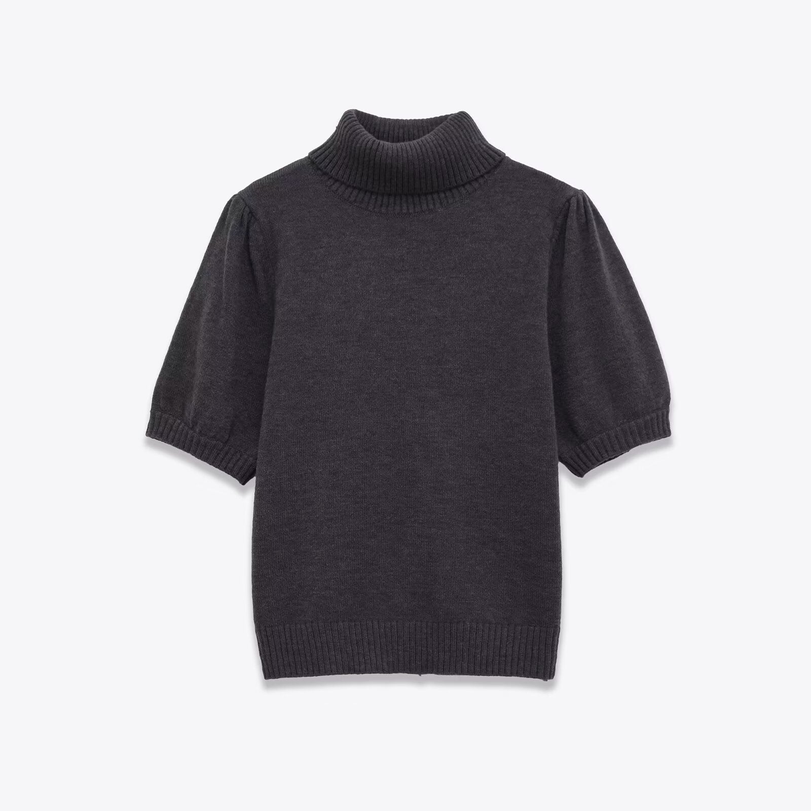 Bubble short sleeved knitted sweater for women