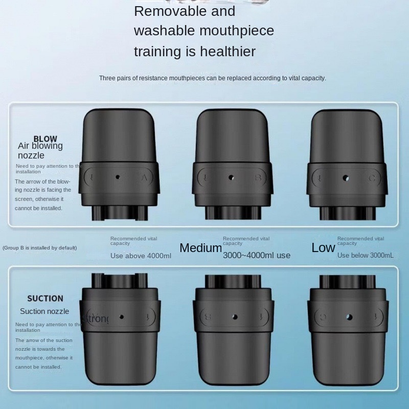 Abdominal breathing trainer lung capacity data detector