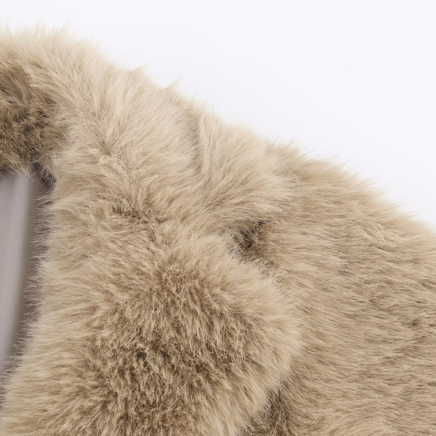 Artificial fur effect short jacket