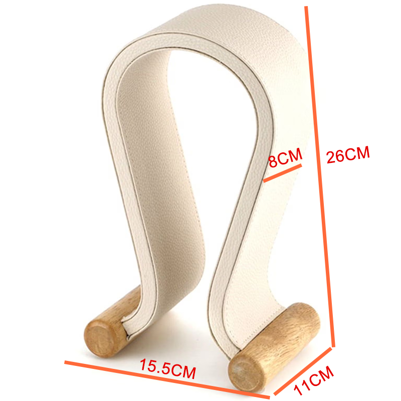 A-line Art Bluetooth Earphone Stand, Walnut Wood U-shaped Headphone Holder, Leather Headphone Rack, Display Stand, Hanging Rack, Decorative Ornament