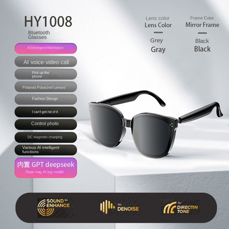 Bluetooth Smart AI Sunglasses Multi functional Real time Translation Headphones Call Listening to Music